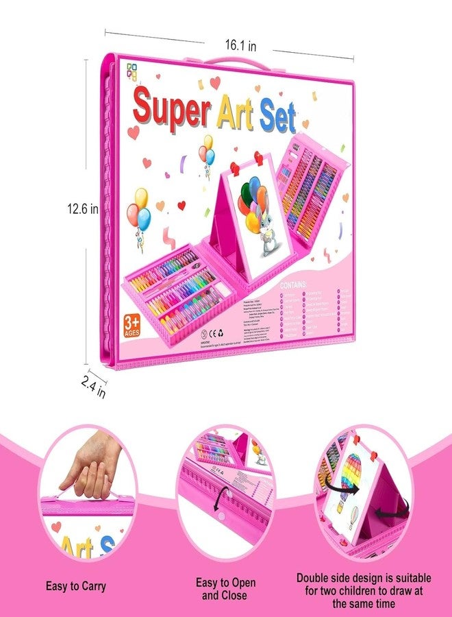Nuvex Art Set 208 Pcs Drawing & Painting Kit for Kids, Complete Art Set with Crayons, Colored Pencils, Markers, Oil Pastels, Watercolors, Drawing Pad, Coloring Book & Trifold Easel, Gift for Kids - Image 3